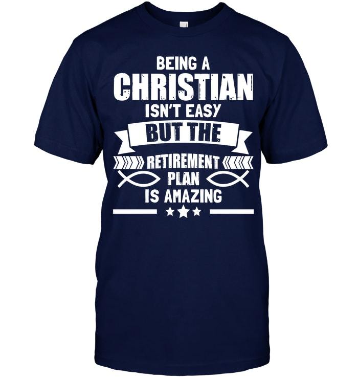 Funny Christian Amazing Retirement Plan Church T Shirt Vintage Men Gift ...