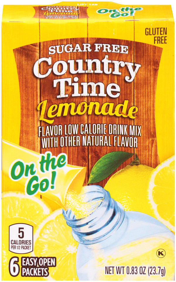 4 Boxes Country Time Lemonade Singles To Go Sugar Free 24 Sticks Total