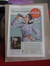 Vintage 1942 Coca-cola magazine ad "You Taste its quality" - $7.66