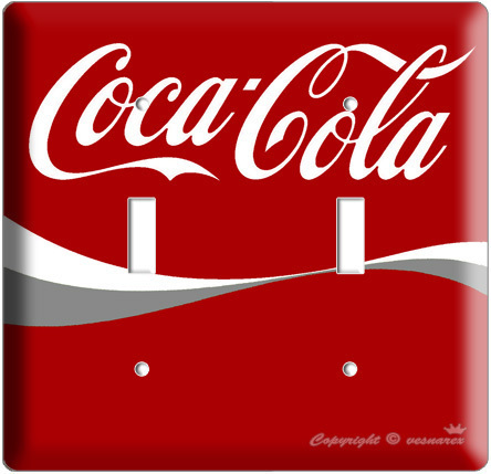 NEW COCA-COLA GREY COKE DOUBLE LIGHT SWITCH COVER PLATE