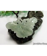 Lovely Natural  Light Green Butterfly Jade charm Pendant - $26.99