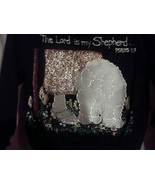 The Lord is my Shepherd OOAK Black Hand Painted &amp; Designed Black Sweatsh... - $30.00