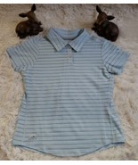 Adidas Climacool Pullover Polo Top Girls Size Medium Blue Short Sleeves - $12.37