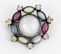 Vintage Liz Claiborne Cabochon Brooch 1.25" diameter with box - $8.99