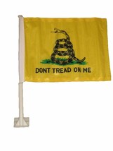 2 Gadsden Don't Tread On Me Yellow Snake Usa Dbl Sided Car Flag Knit 12"X18" - £28.82 GBP
