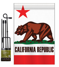California - Applique Decorative Metal Garden Pole Flag Set GS108050-P2 - $29.97