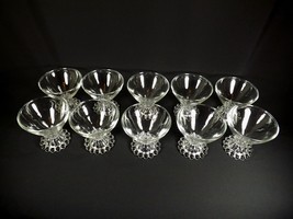 VINTAGE SET OF 10 CLEAR BEADED BOOPIE SHERBET CHAMPAGNE GLASSES - $59.99