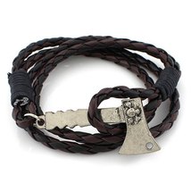 Axe layered faux leather bracelet bracelet thumb200