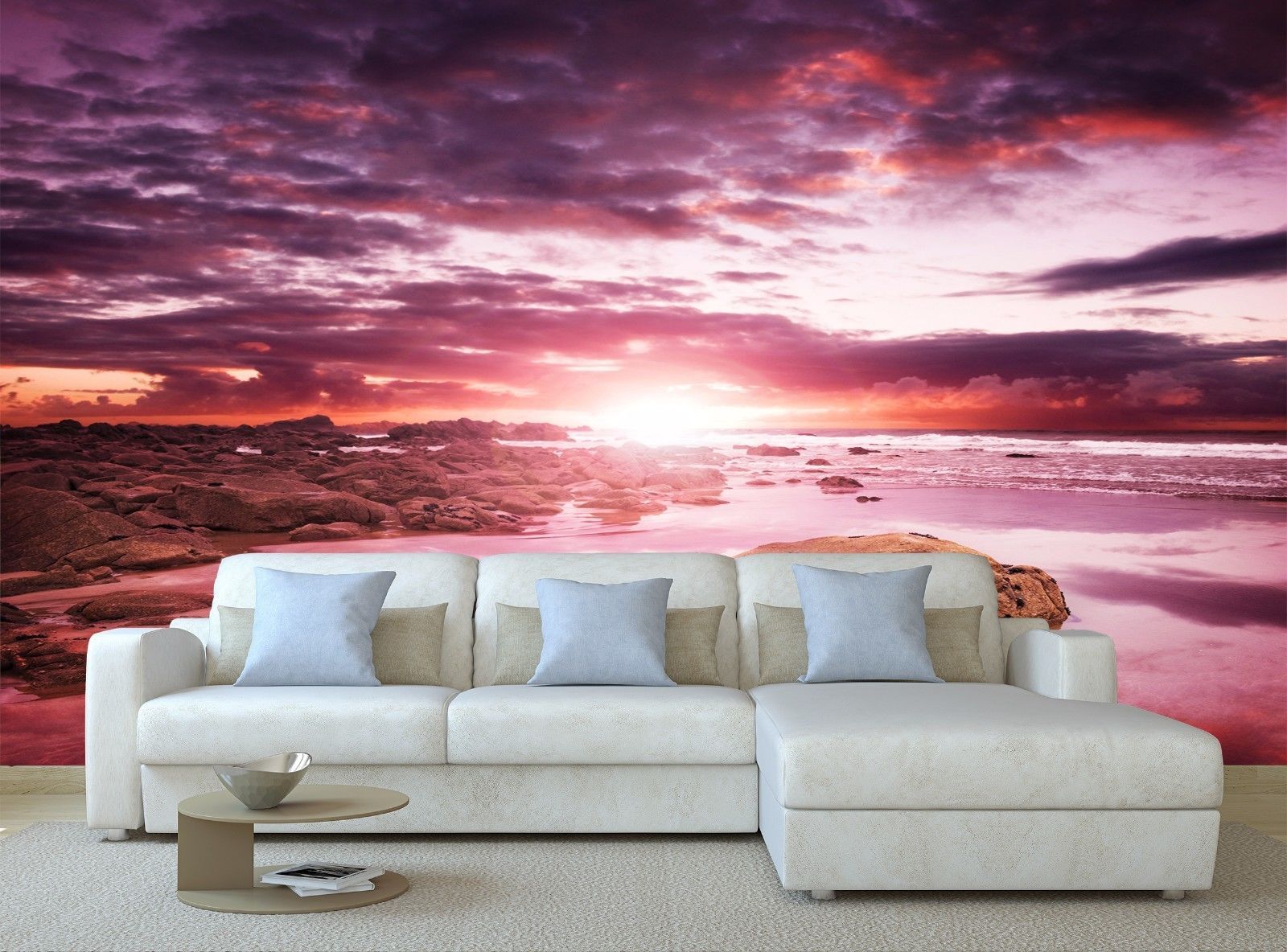 Large Wall Print Coastal Sunset Photo Art Wallpaper Mural Tapestry Decor Wallpaper Murals