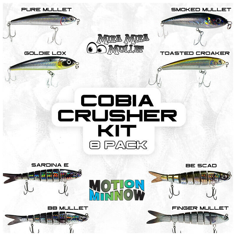 Cobia Fishing Lure Kit | (8PCS) Native Baitfish Designs - Saltwater Lures