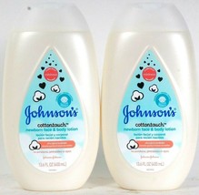 2 Johnson's 13.6 Oz CottonTouch Ultra Light Breathable Newborn Face Body Lotion