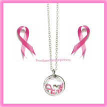 Breast Cancer Crusade Shaky Necklace Silvertone NIB - $12.82