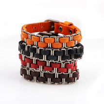 Bracelet Alloy Square Ring Leather - $20.98
