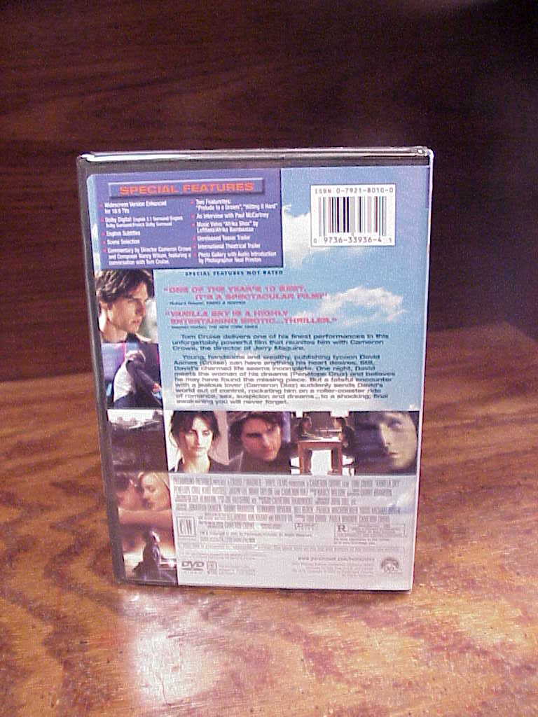 Vanilla Sky DVD, Rated R, 2001, New and Sealed, Widescreen Edition, Tom ...