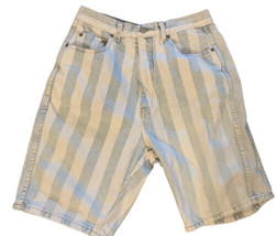 Vintage NUOVO a Righe Jeans Pantaloncini Bianco Blu 90s Taglie 11 Jr Vit... - $14.84