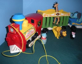 Vintage Fisher Price Little People #991 4 Car Circus Train Play Set ...