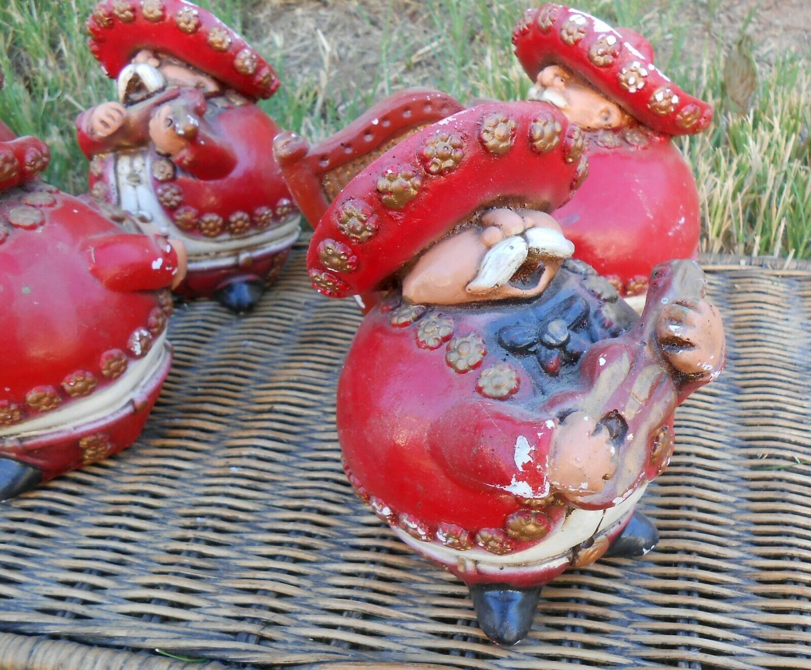 Old Vintage Mexican Mariachi Band Figurine Statue Mariachis Chalkware