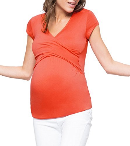 orange maternity shirt