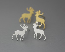 Stud Earrings Small Deer For Women Lovely Moose Animal Earring North Style  - $5.62