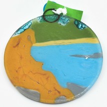 Handmade Fused Art Glass Sasquatch Big Foot Fishing Ornament Sun Catcher Ecuador image 2