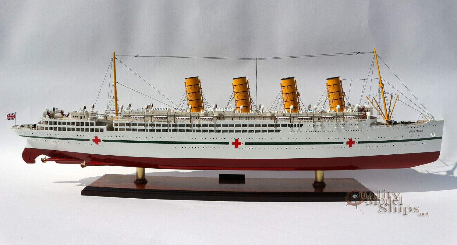 HMHS Mauretania 1916 Cunard Line Ocean Liner Wooden Ship Model 38 ...