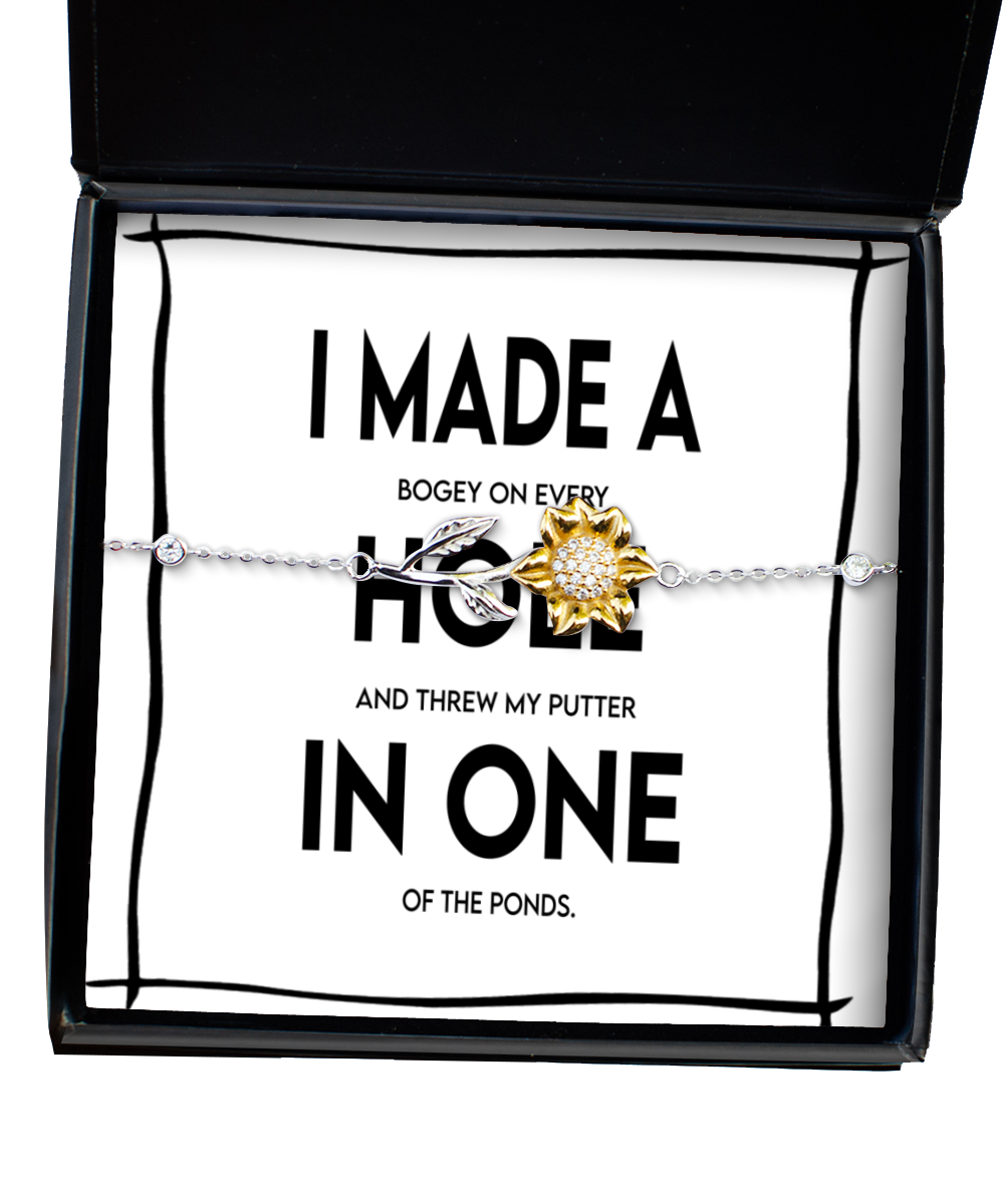 Golf Bracelet I Made A Hole In One Sunflower-MC-Br  - $55.95