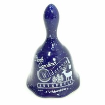 Blue Ceramic Bell Gift North Carolina Wilderness Authentic Souvenir Meme... - $17.48