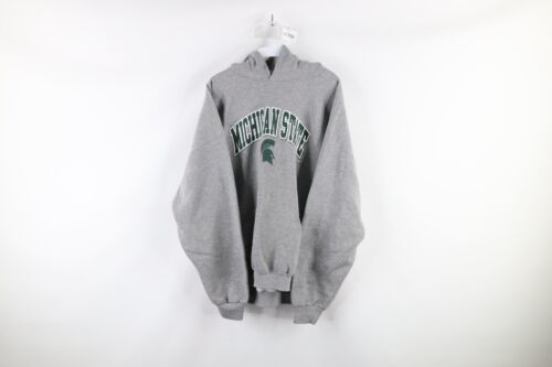 Vtg Russell Athletic Mens 2XL Michigan State University Spell Out Hoodie Gray - $89.05