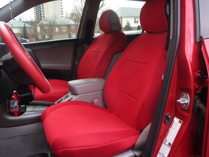 KIA SOUL TWO FRONT CUSTOM SYNTHETIC RED CAR SEAT COVERS Seat Covers
