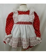 1970s Toddler Girls Dress Red Polka Dot Disneybound Frilly Eyelet 4T Emb... - £34.29 GBP