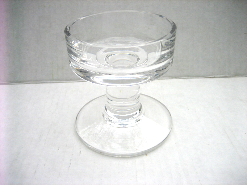 Vintage 1980's WEDGWOOD Clear Glass Crystal Elegant Pedestal Style