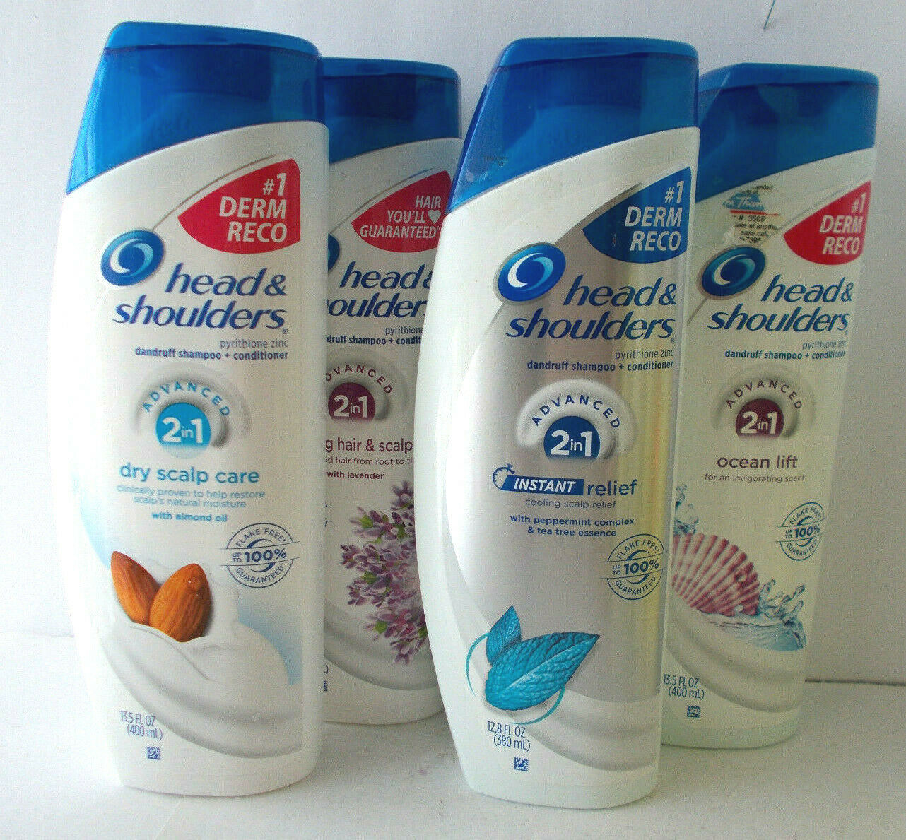 4X Head Shoulders Shampoo Almond/Lavender/Peppermint-Tea Tree/Ocean ...