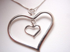 Heart inside Heart Pendant 925 Sterling Silver Corona Sun Jewelry Love - $8.99
