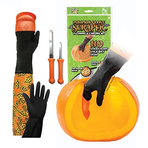 Halloween Moments Pumpkin Scraper Glove  Mess Free and Fun Pumpkin Carving Kit