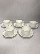 lot 5 coffee tea Cup saucer Royal Winchester Strathmore white gold dining - $43.80