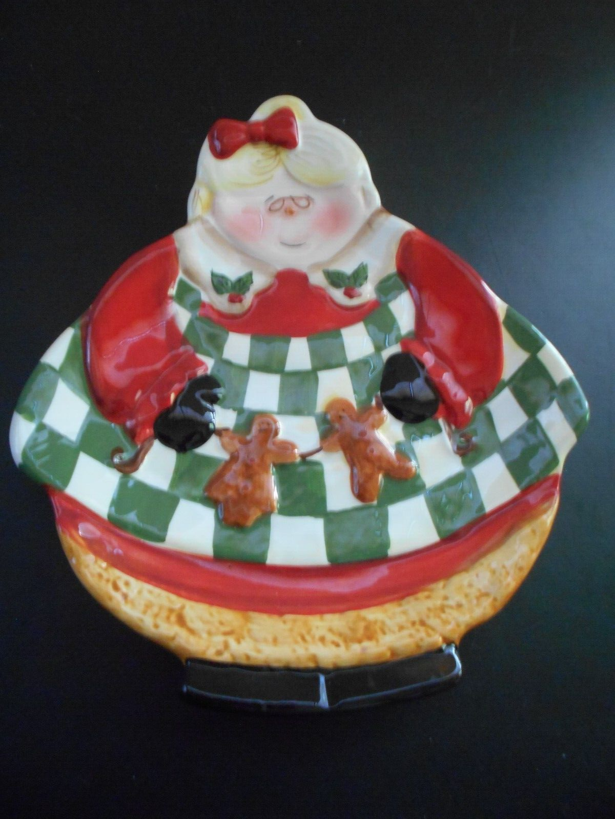 Primary image for Becca Barton Ceramic Mrs Claus Cookie Plate Certified International 9 1/2x8