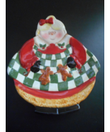 Becca Barton Ceramic Mrs Claus Cookie Plate Certified International 9 1/2x8 - $13.96