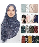 Hijab Scarf Flower Shawls Muslim Scarves Headscarf Wraps Turbans Long He... - $13.47+