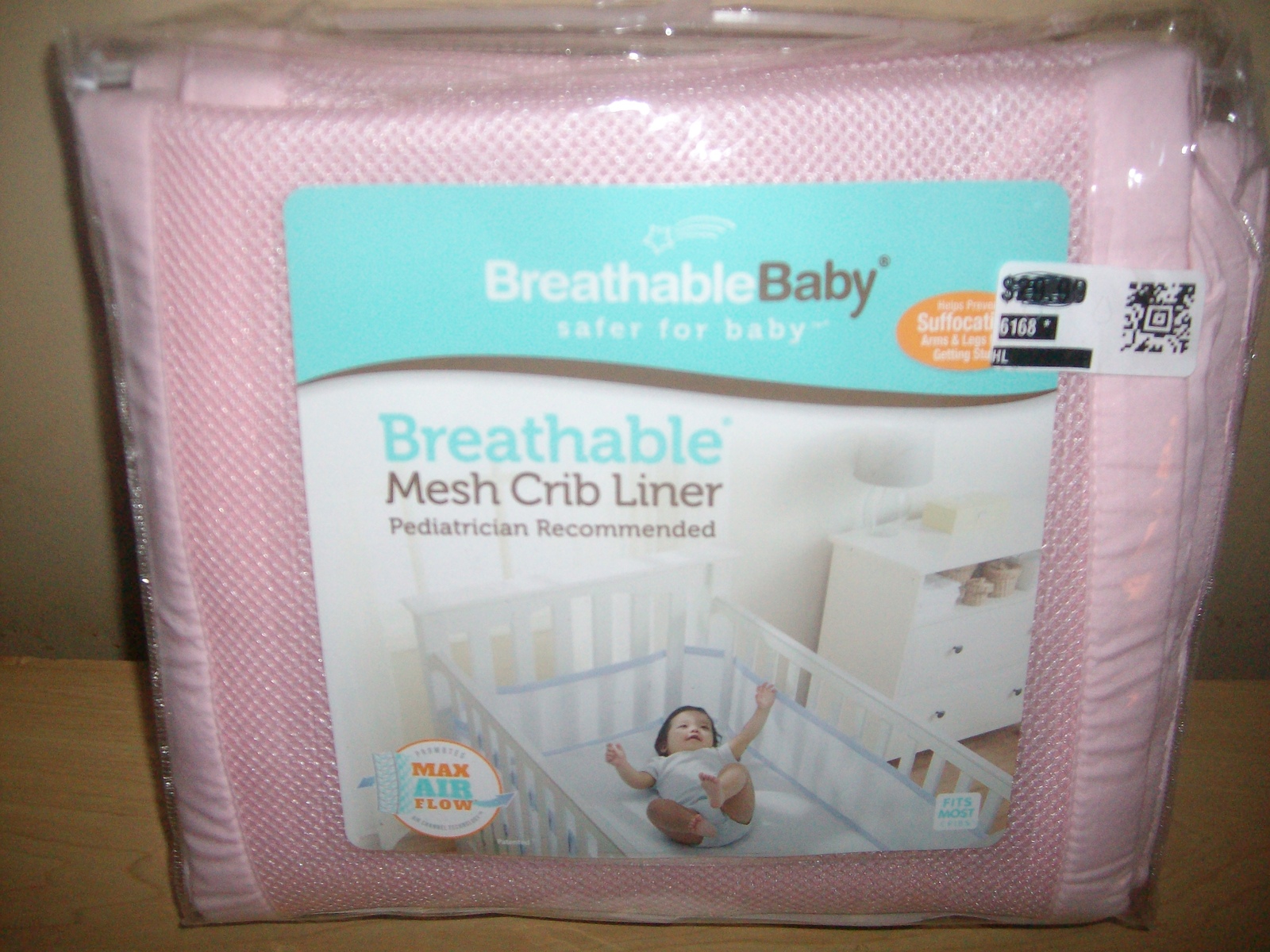 pink mesh crib bumper