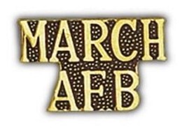 March Afb Air Force Base Script Gold Lapel Pin - $18.99