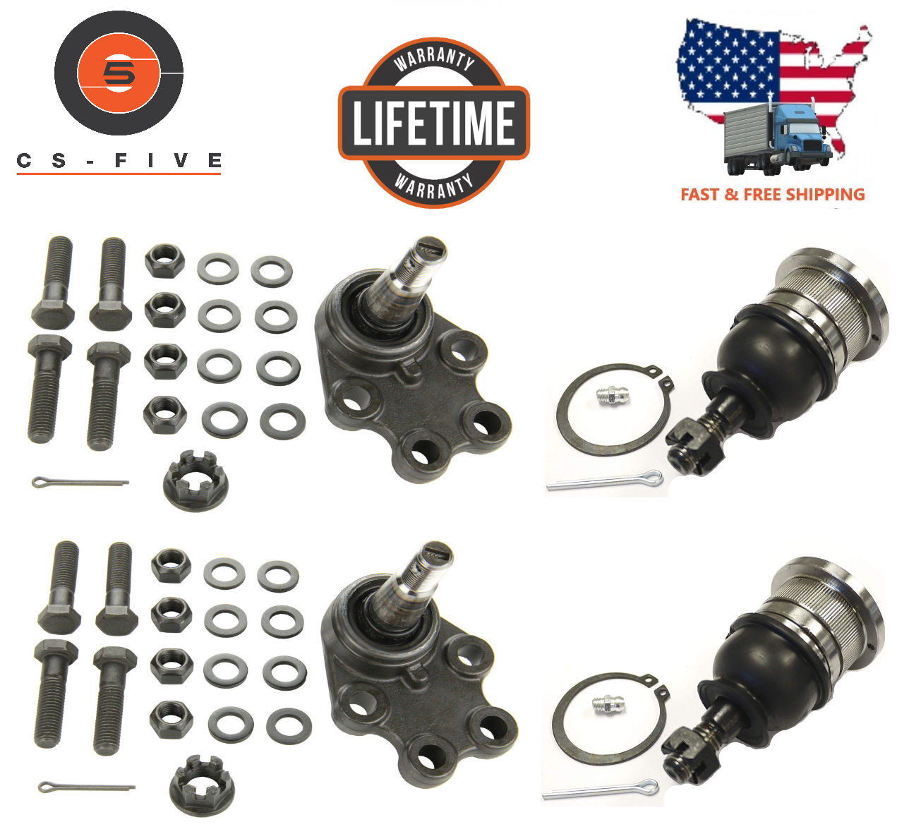 LIFETIME Front Lower Upper Ball Joints Chevy SILVERADO 1500 GMC SIERRA