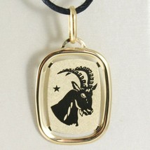 SOLID 18K YELLOW GOLD CAPRICORN ZODIAC SIGN MEDAL PENDANT ZODIACAL MADE IN ITALY image 1