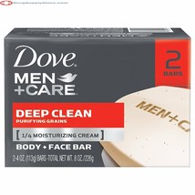 Dove Men+Care Body and Face Bar Deep Clean, 4 oz, 2 Bars - $12.49