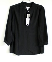 Chicos 1 Soft Ease Patrice 3/4 Sleeve Black Top Womens s/m Blouse NWT - $37.55