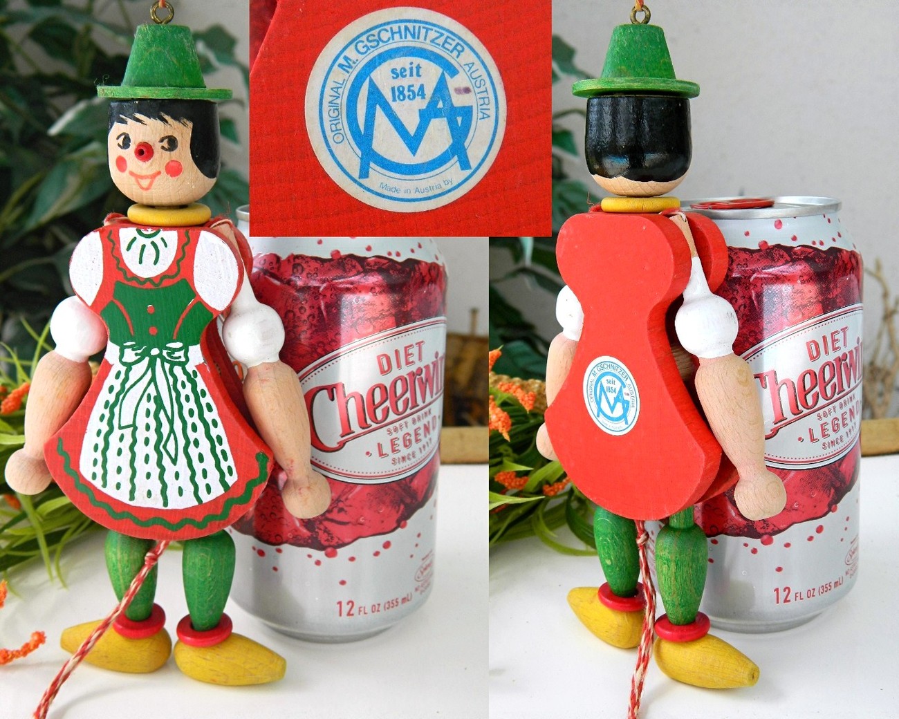 Jumping Jack Toy Wood Pull String Doll M Gschnitzer Austria Pull Toys