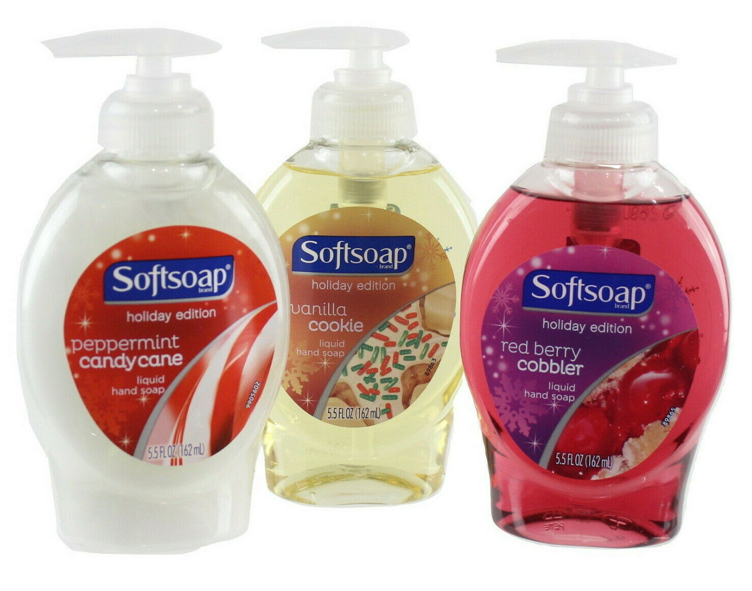 Softsoap Holiday Edition Liq Hand Soap 3pc Peppermint Vanilla Cookie