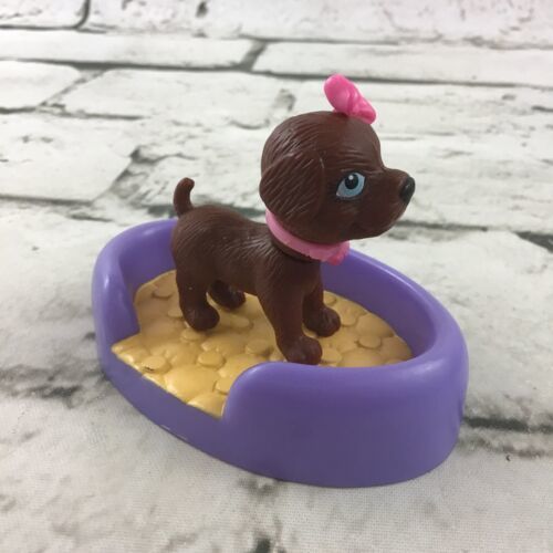 Barbie Pet Puppy Dog Chocolate Lab Bobble Head Magnetic Nose W/Purple ...