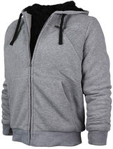 Men's Quilted Moto Sherpa Fleece Lined Zip Up Hoodie Jacket image 4