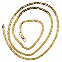 SOLID 18K GOLD GOURMETTE CUBAN CURB 18K YELLOW GOLD CHAIN OVAL WAVE 2.5mm, 20" image 4