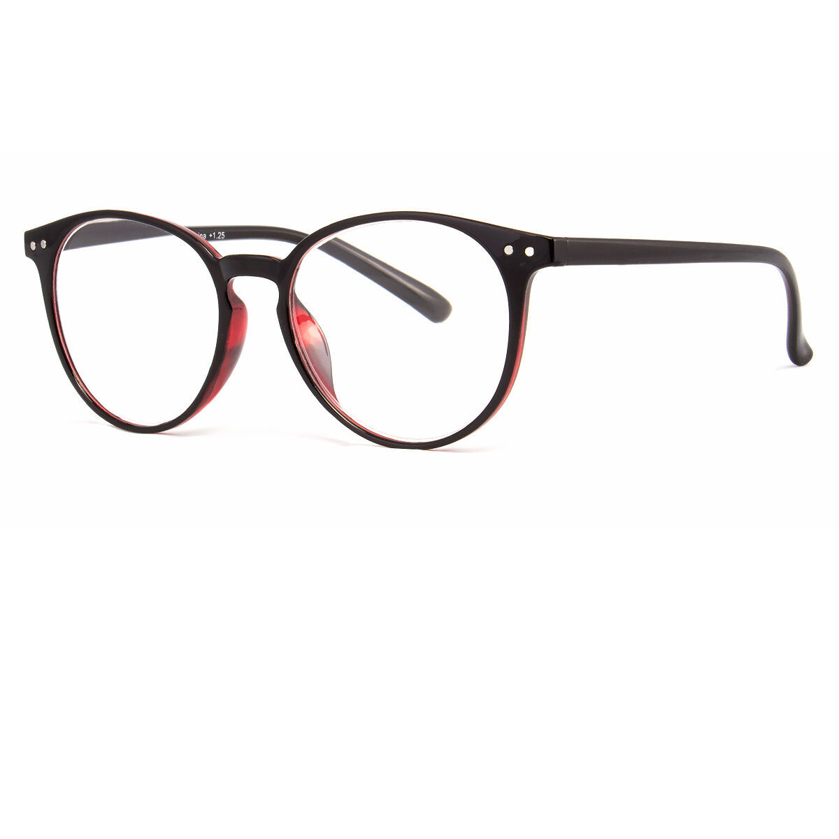 Large Oversized ROUND READING Glasses Horn Clear Lens Thin Frame Nerd